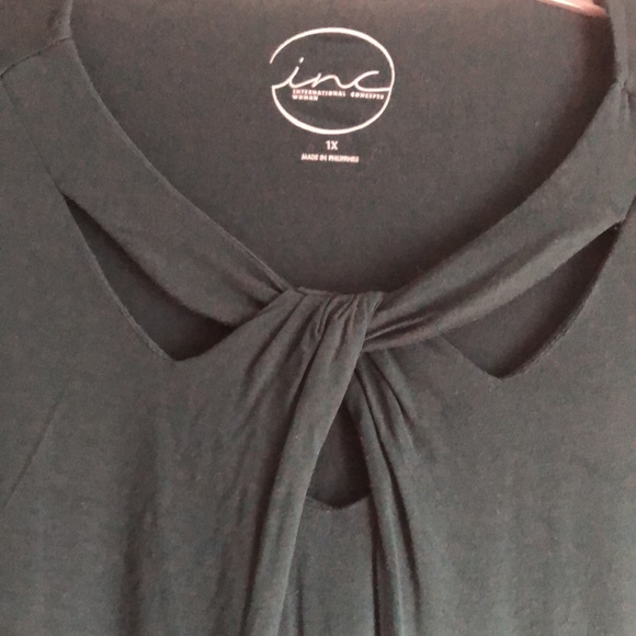 INC 1X Dark Green Woman’s Blouse - Picture 3 of 3